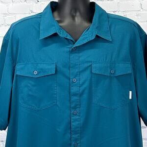 Columbia Pacific Breeze Button Front Shirt Omni Shade Vented SS Green XXL 2XL